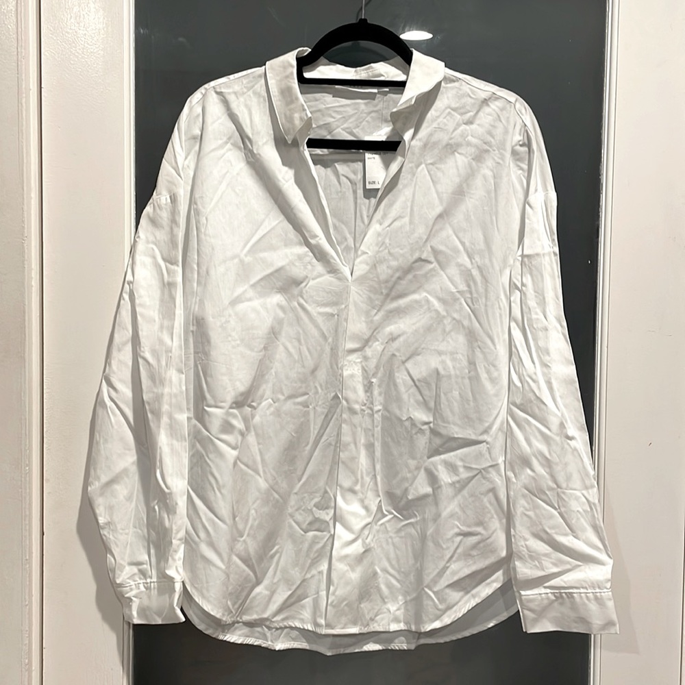 “Lush” long sleeve white shirt NWT